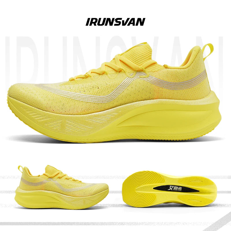 IRUNSVAN Men's Carbon Plate Sneakers Professional Marathon Racing Running Shoes High Quality Shoes Comfortable Sports Shoe