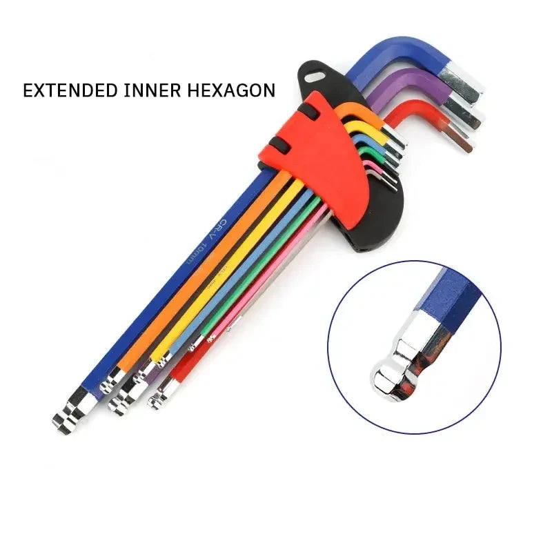 Inner Hexagonal Wrench Color Non Slip Anti Rust Durable Portable Hexagonal Wrench Set Tool Hexagonal Ball Head Combination