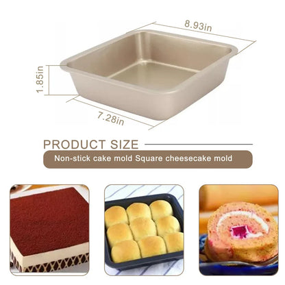 7.5 Inch Square Baking Tray Non-Stick Carbon Steel Toast Plate Cake Bread Baguette Oven Bakeware Pie Pizza Cake Mold Baking Pan