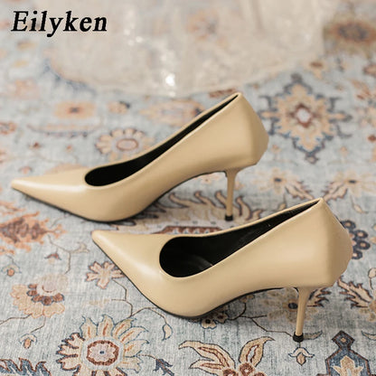 Eiyken Green High Heels Pumps Pointed Toe Slip On Women Sexy Prom Wedding Ladies New Shoes