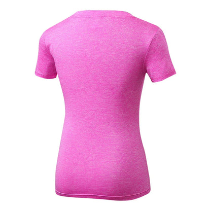 Women's Yuerlian V-neck Quick Dry Yoga Running T-shirts