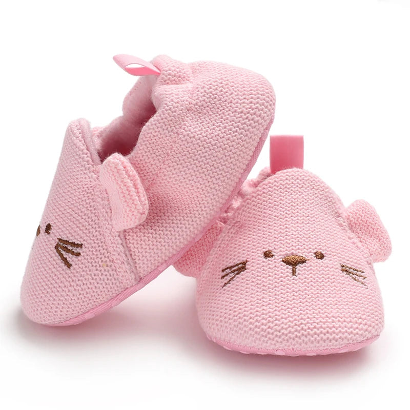 Toddler Girl Knitted First Walkers Snow Boots Shoes Newborn Baby Autumn Winter Cotton Warm Soft Sole Plush Prewalker