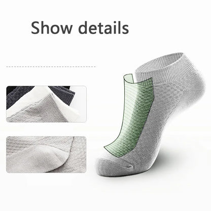 5Pairs/Lot Men's Bamboo Fiber Socks Business Short Breathable Ankle Socks Male Sock High Quality Large Size EU39-48