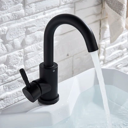 Shinesia Bathroom Basin Faucet Matte Black Series for Sink Vessel Stainless Steel Hot and Cold Water Mixer Tap Crane