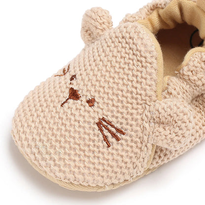 Toddler Girl Knitted First Walkers Snow Boots Shoes Newborn Baby Autumn Winter Cotton Warm Soft Sole Plush Prewalker