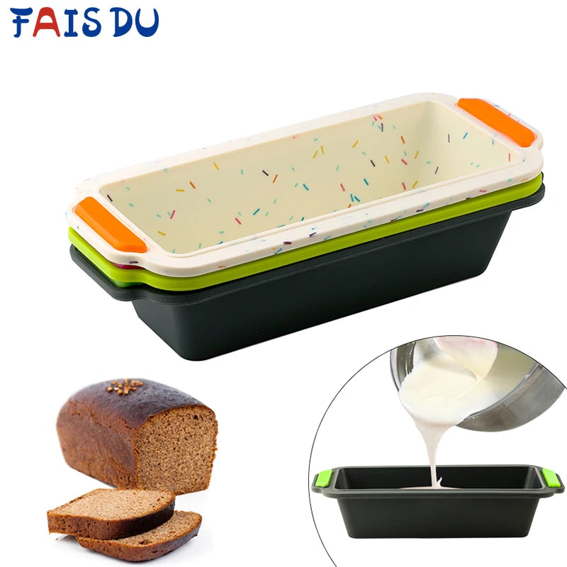 FAIS DU Rectangular Silicone Bread Pan Mold Toast Bread Mold Cake Tray Long Square Cake Mould Bakeware Non-stick Baking Tools