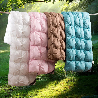 100% Goose Down Duvet 3D luxury Quilted Quilt King Queen Full size Comforter Winter Thick Blanket Solid Color