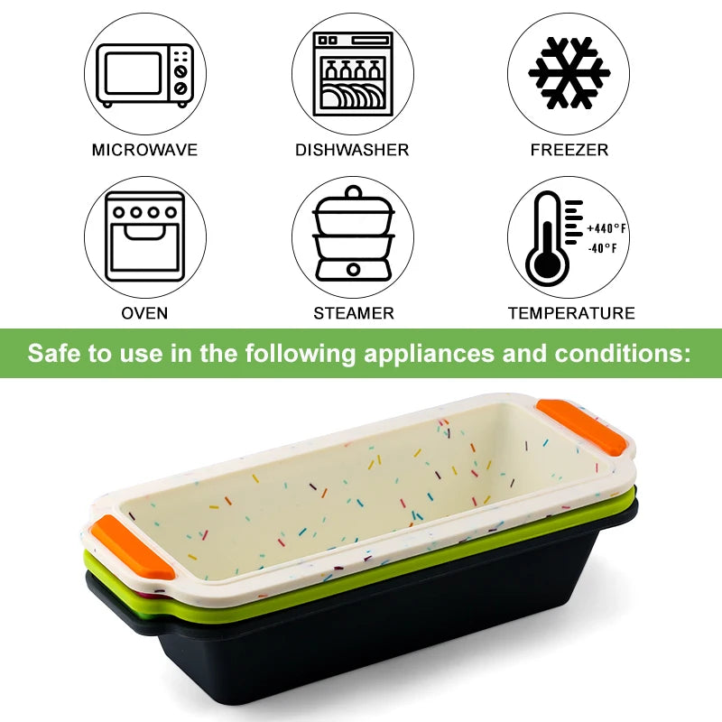 FAIS DU Rectangular Silicone Bread Pan Mold Toast Bread Mold Cake Tray Long Square Cake Mould Bakeware Non-stick Baking Tools