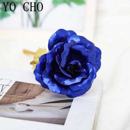 Eternal Rose Colorful Galaxy Artificial Flowers 24K Gold Foil Flower Love Base Flare box for Girlfriend Valentine's Day Gift