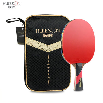 Huieson 6 Star Carbon Fiber Blade Table Tennis Racket Double Face Pimples Ping Pong Paddle Racket Set