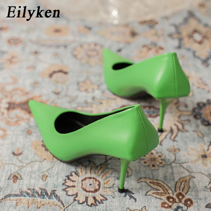 Eiyken Green High Heels Pumps Pointed Toe Slip On Women Sexy Prom Wedding Ladies New Shoes