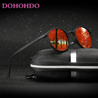 DOHOHDO New Women Round Polarized Sunglasses Retro Vintage Driving Steampunk Eyewear Male Small Sun Glasses Gafas Ciclismo UV400