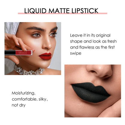 NICEFACE Nude Liquid Lipsticks Waterproof Velvet Matte Lip Gloss Long Lasting Non-stick Cup Lip Tint Makeup Pigment Cosmetics