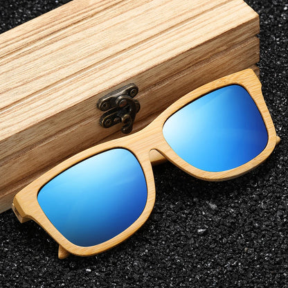 GM New Brand Design Handmade Natural Wooden Bamboo Sunglasses Luxury Sunglasses Polarized Wooden Oculos de sol masculino