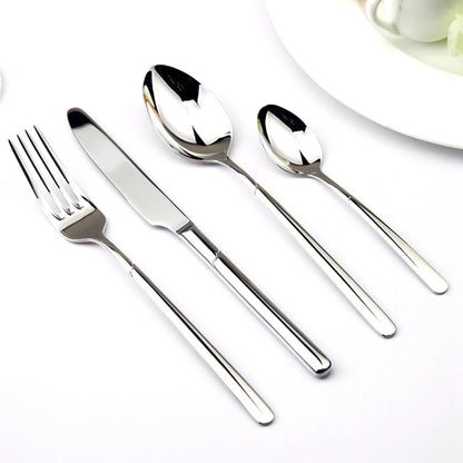 Cozy Zone Dinnerware Set Luxury Cutlery Steel Set Quality 24Pcs Tableware Knives Forks Dining Dinner Set Western Food Restaurant