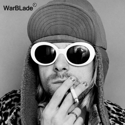 WarBLade Hot Eyewear Retro Vintage Oval Round Sunglasses Men Women Alien Sunglasses Fashion Kurt Cobain Shades