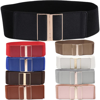 Womens Belt Elastic Stretch Cinch Lady Cummerband Plus Size Girls Waistband Waist Seal 7.5cm Wide