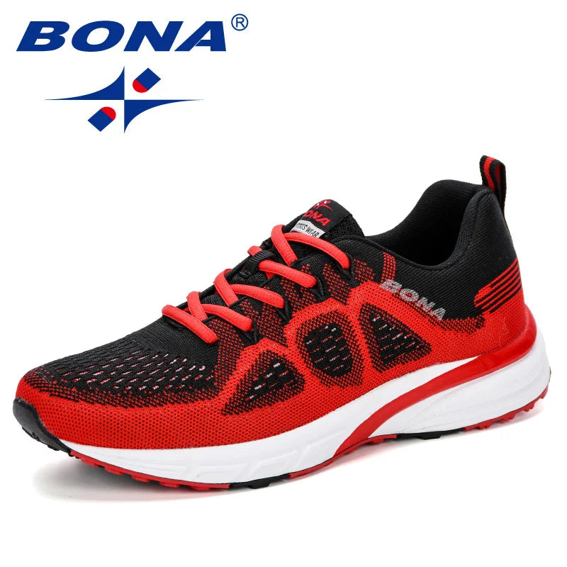 BONA Sneakers Men Shoes Sport Mesh Trainers Lightweight Baskets Femme Running Shoes Outdoor Athletic Shoes Men