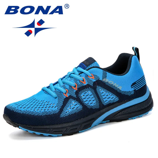 BONA Sneakers Men Shoes Sport Mesh Trainers Lightweight Baskets Femme Running Shoes Outdoor Athletic Shoes Men