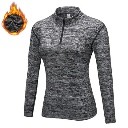 Women's Long Sleeves Zipper Yoga Shirt