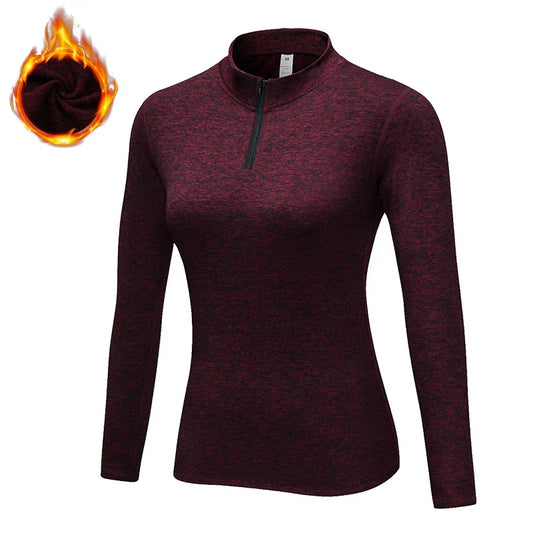 Women's Long Sleeves Zipper Yoga Shirt