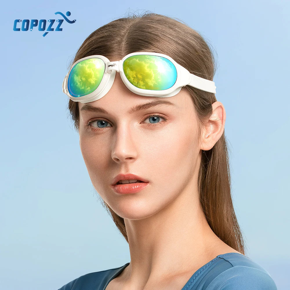 COPOZZ Professional Swimming Goggles Men Women Anti fog UV Protecion Waterproof Swimming Glasses Swim Eyewear