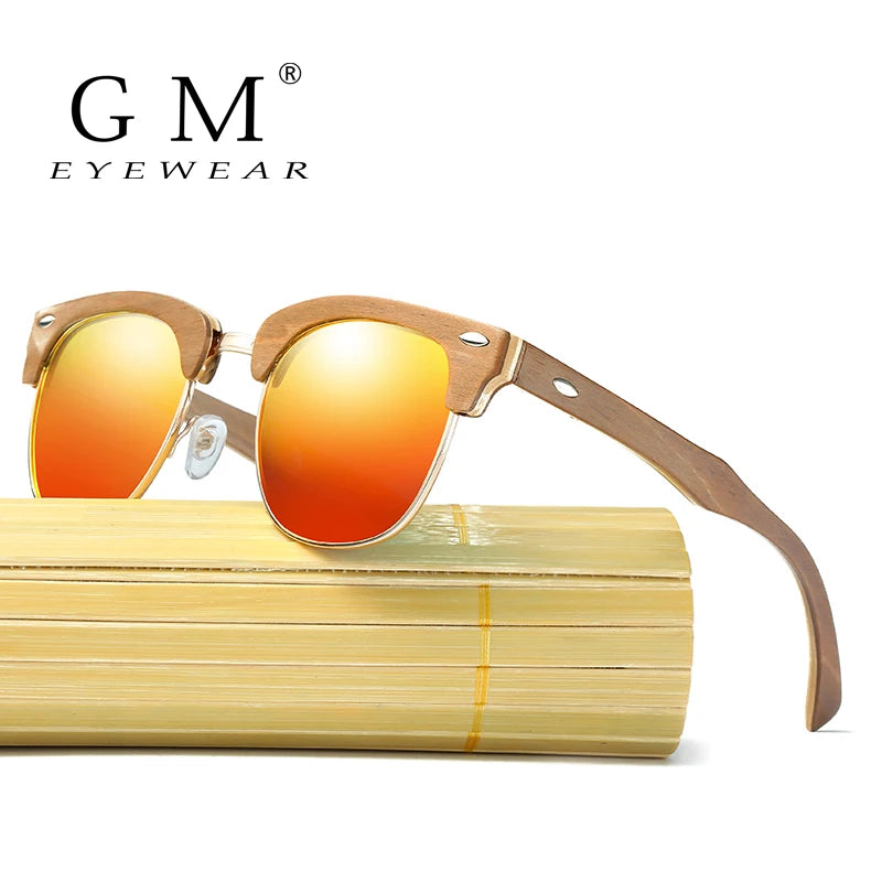 GM Brand Skateboard Wooden Frame Sunglasses Polarized / Bamboo Sunglasses and Support DropShipping / Provide Pictures 037