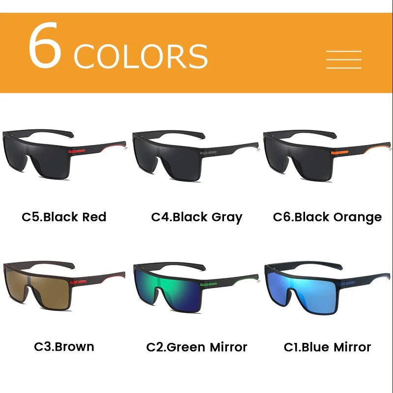 AIMISUV Polarized Sunglasses For Men Oversize Square Anti UV400 Male Mirror Sun Glasses Original Driving Goggles Women zonnebril