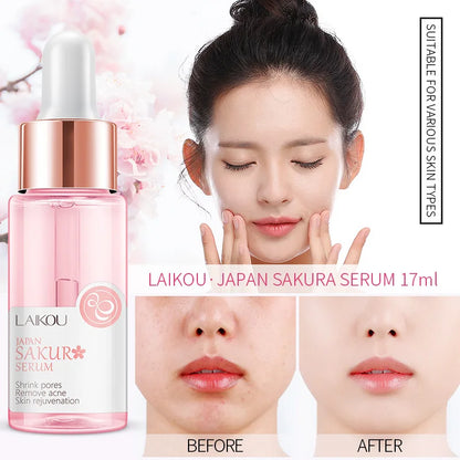 LAIKOU Sakura Serum And Collagen Face Cream Cherry Blossom Essence Moisturizing Brightening Shrink Pores Face Care Set