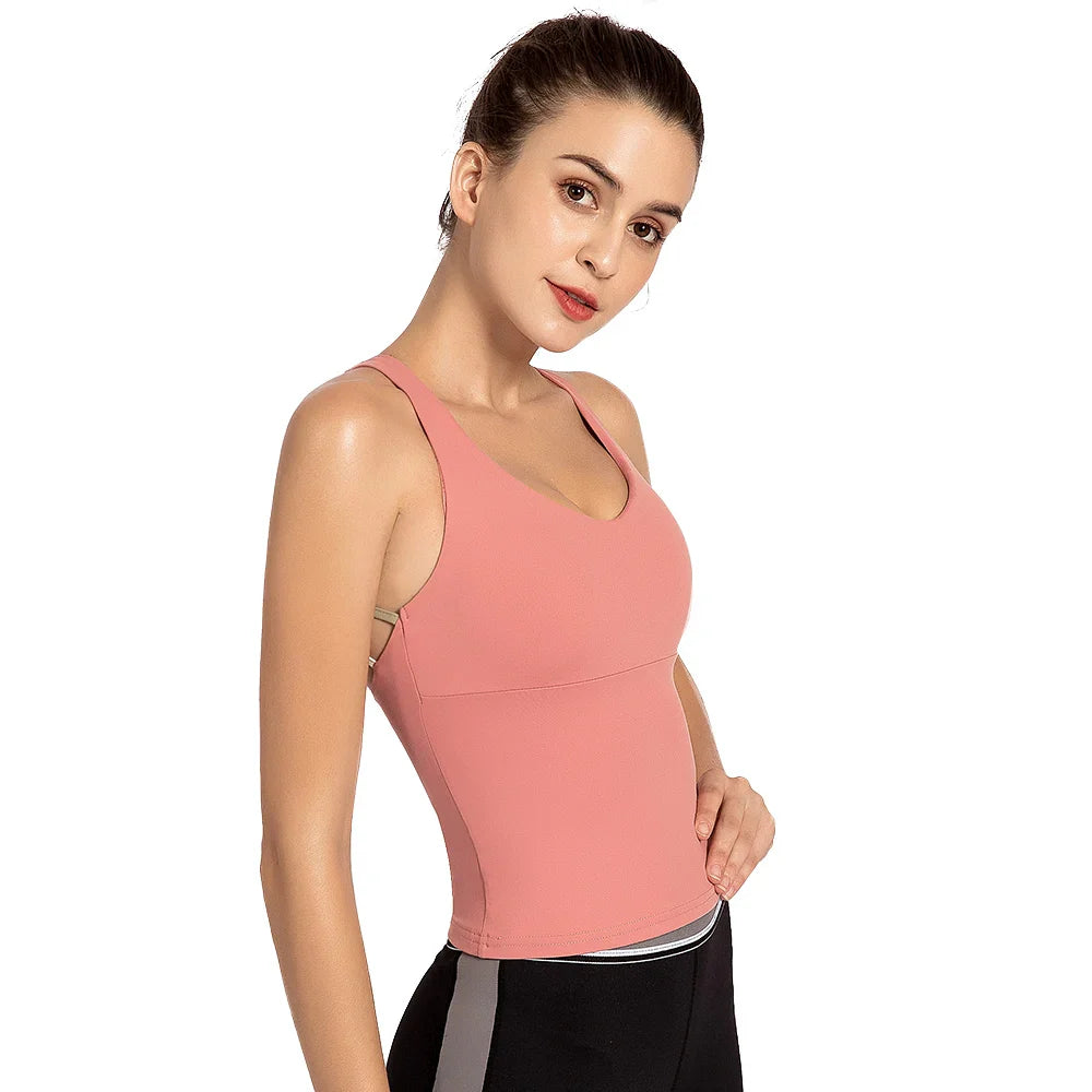 Women Yoga Back Strap Top