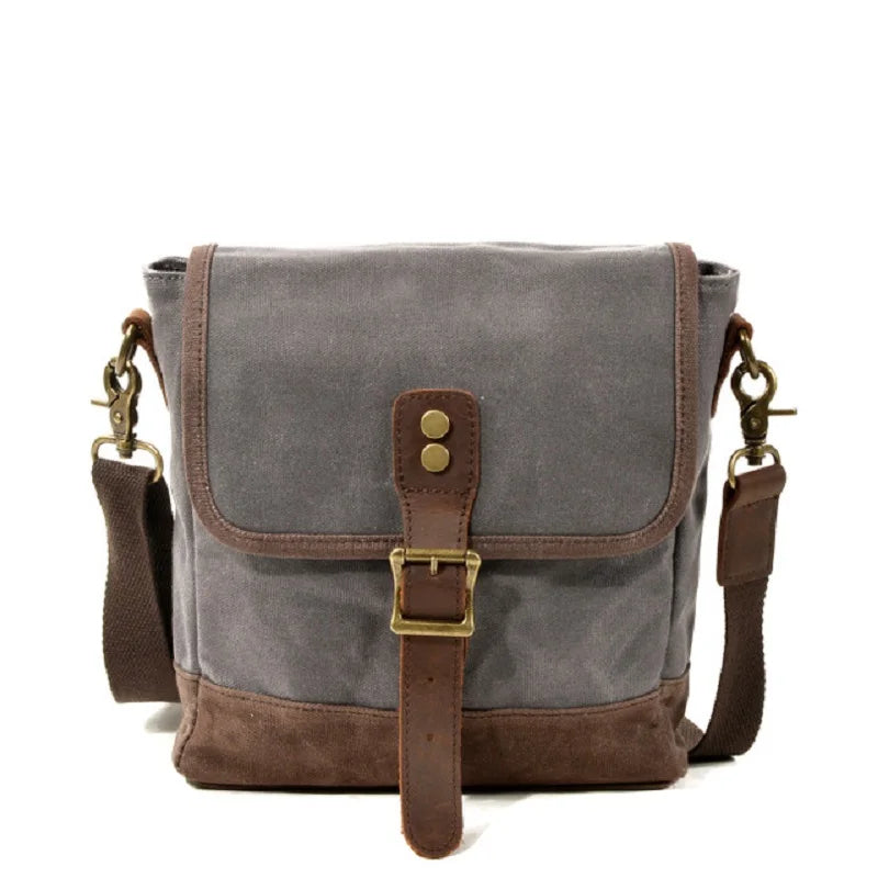 Oil Wax Canvas Leather Crossbody Bag Unisex Military Vintage Messenger Bags Shoulder Bag for men Casual Travel Bags