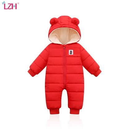 LZH Baby Snowsuit Infant Newborn Clothes Kids Winter Jumpsuit For Boys Girls Romper For Baby Overalls Children Christmas Costume