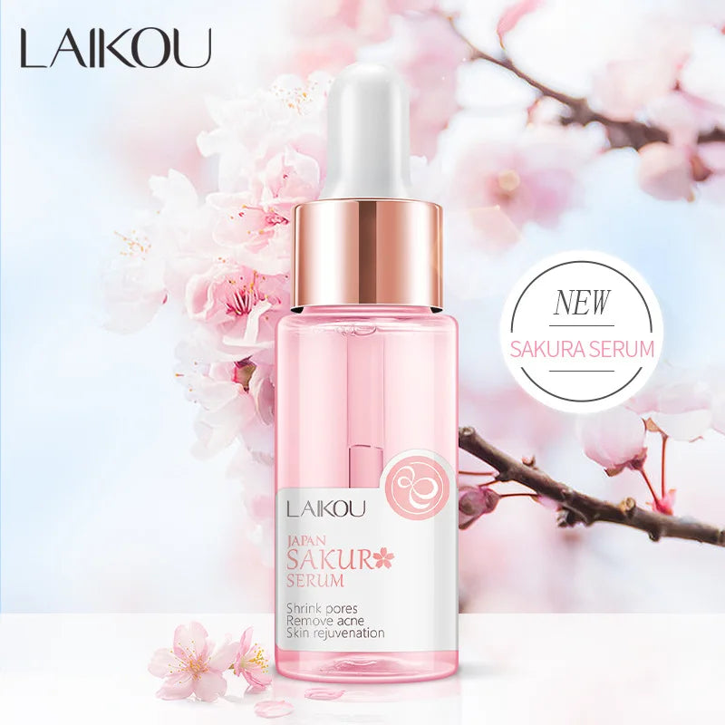 LAIKOU 17ML Japan Sakura Serum Nourish Essense Oil Control Pure 24K Gold Vitamin C Hyaluronic Acid Moisturing Skin Care Facecare