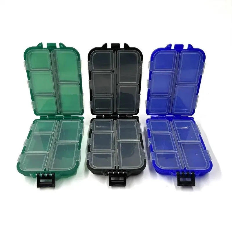 Fishing Tackle Box 10 Compartment Lure Hook Storage Case Double Sided Fishing Tool Organizer Multifunctional Bait Container