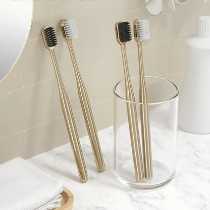 Luxury Soft Toothbrush Men Women Adult Tooth Brush Gold Silver Dental Brushes Elegance Gentle Toothbrushes Drop Shipping