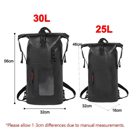 25L 30L Swimming Bag Dry PVC Backpack Waterproof Bucket Sack Large River Trekking Bags Rafting Outdoor Travel Storage Handbag