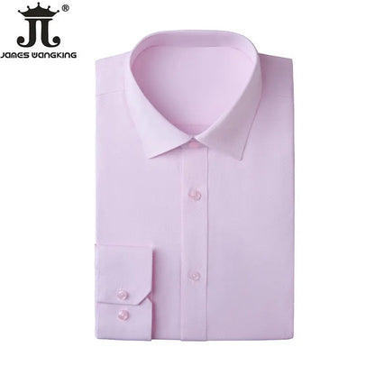 Men's Classic Long Sleeve Standard-fit Dress Shirts Formal Business Social Simple Basic Design White Work Office Casual Shirt