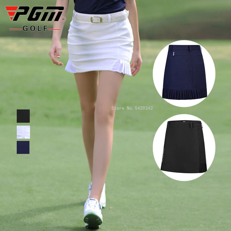 PGM Golf Apparel Summer Women Golf Skirt Pleated Tennis Skirt Ladies Casual Fashion Sports Skorts High Waist Quick Dry Shorts