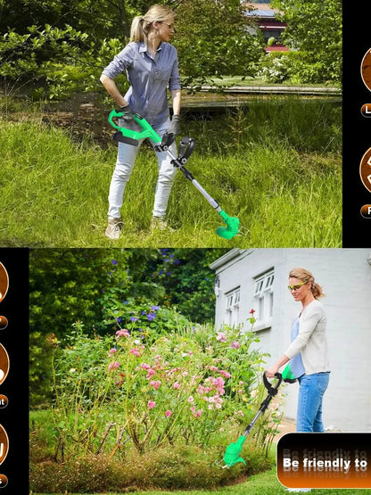 Tegatok Battery Powered, 4-in-1 Home Cordless Electric Weeder, 1 2.0AH Lithium ion Battery,Home, Work, Countryside Tools.