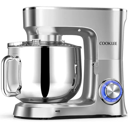 COOKLEE Stand Mixer, 9.5 Qt. 660W 10-Speed Electric Kitchen Mixer with Dishwasher-Safe Dough Hooks, Flat Beaters, Wire Whip