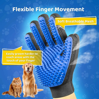 Pet Grooming Glove Rubber Pet Bath Brush Gentle Efficient Pet Hair Remover Cat Comb Glove Massage Grooming Dogs Cats supplies