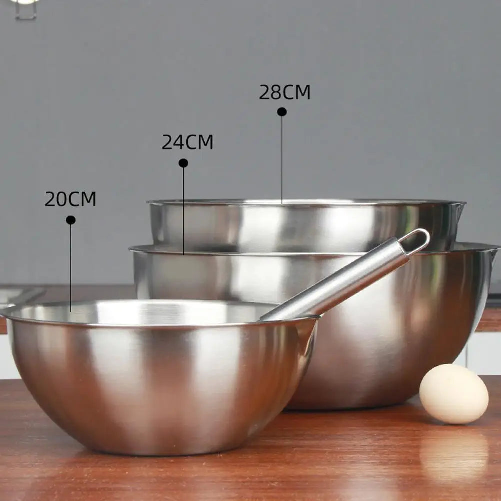 Mixing Bowl Stainless Steel Whisking Bowl for Knead Dough Salad Cooking Baking 1pc