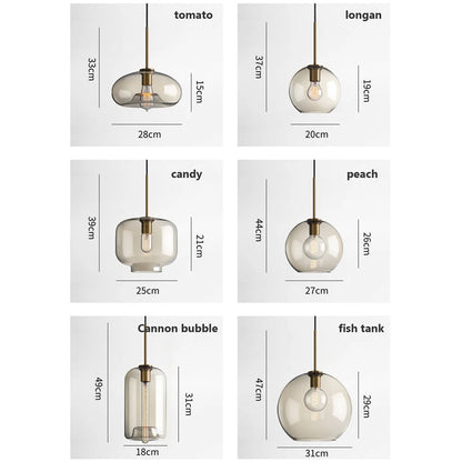 Modern loft hanging Glass Pendant Light industrial lustre decor Lights Fixtures E27/G9 for Living Room Kitchen Restaurant Lamp