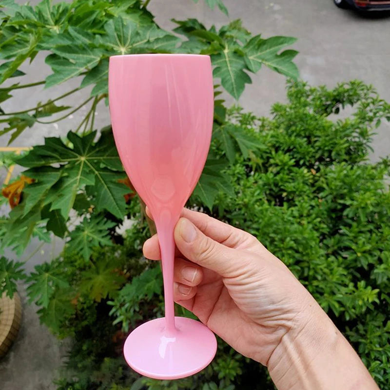 2024 Pretty Champagne Flutes Plastic Wine Glasses Dishwasher-safe White Champagne Glass Restaurant Beer Whiskey Drinkware