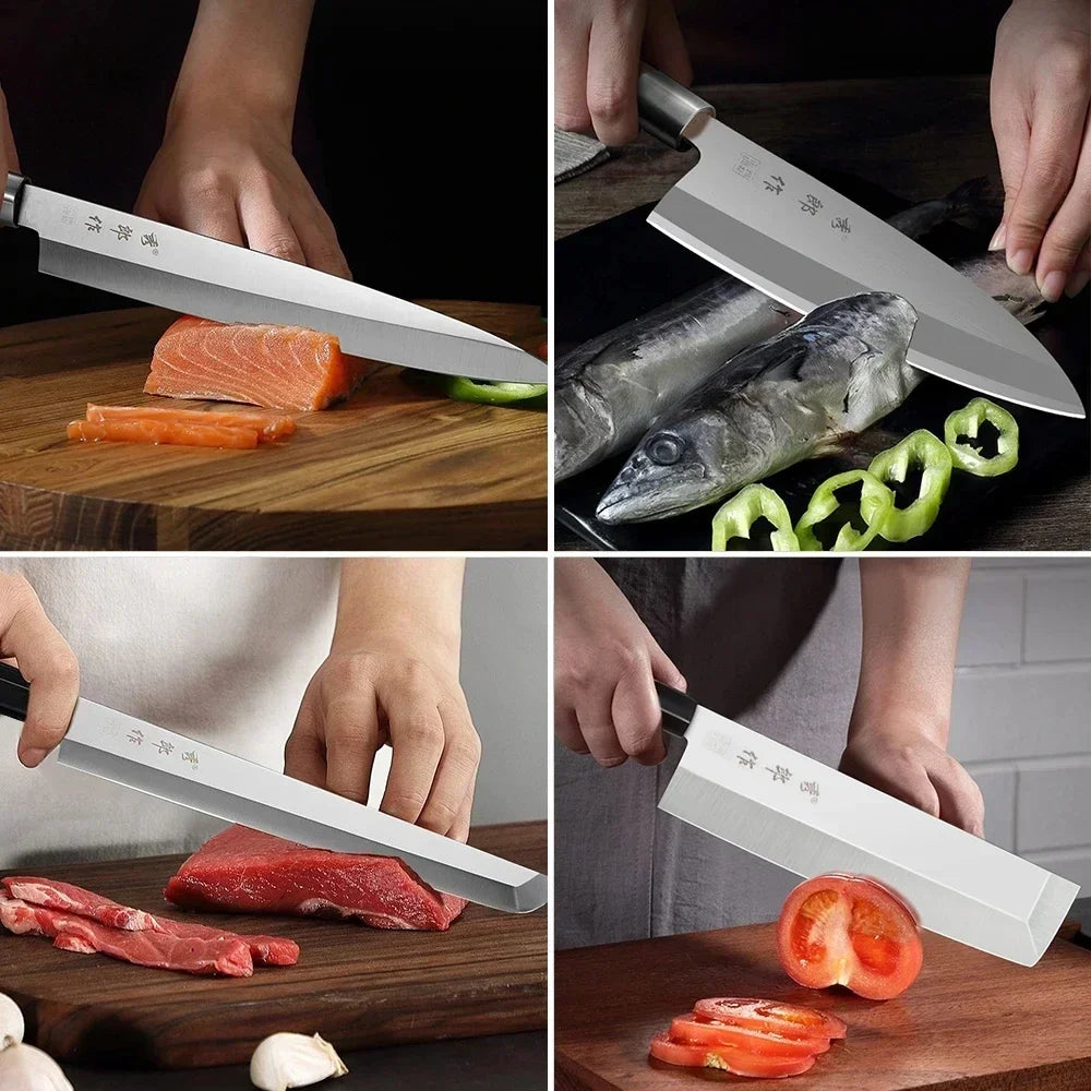 Japanese Sushi Sashimi Chef Knife Salmon Sharp Knives Meat Cutting Fish Raw Knife Cooking Right-Handle Kitchen Knife with Box