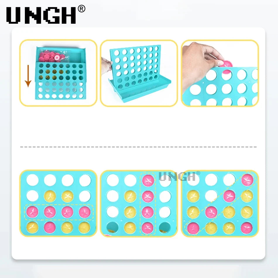 UNGH Four In A Row Bingo Chess Connect Classic Family Board Game Toys Fun Educational Toy for Kids Children Entertainment Game