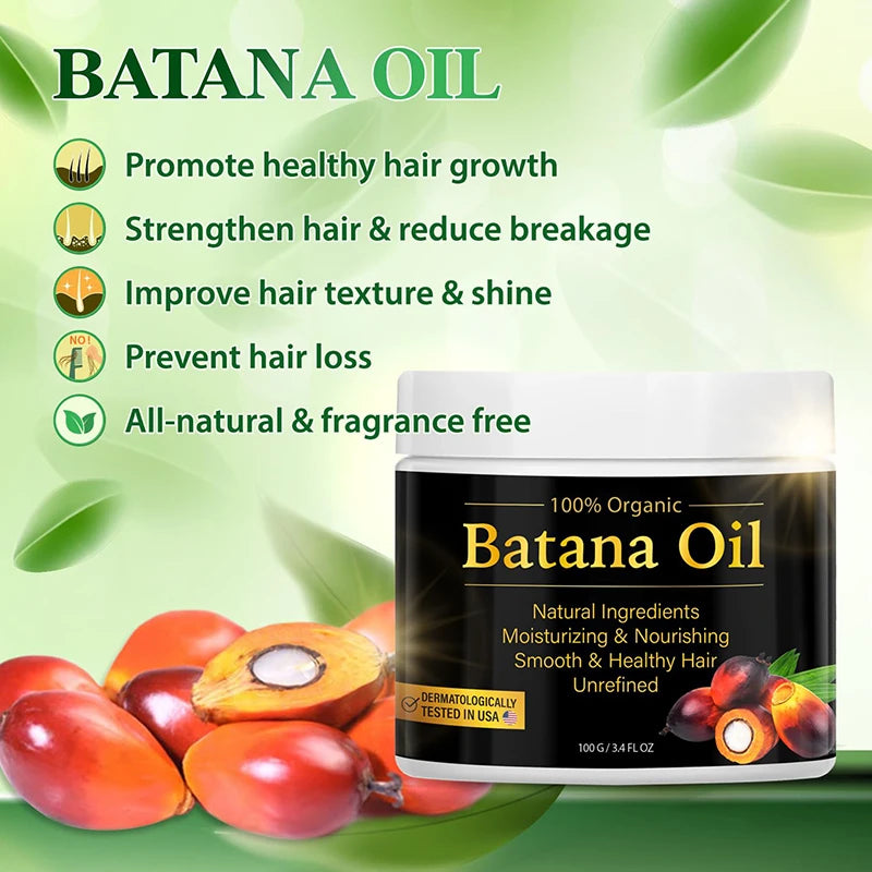 Natural Organic Batana Oil For Hair Growth And Thickness Eliminates Split Ends Moisturize Repair Hair Women Men Hair Loss Care