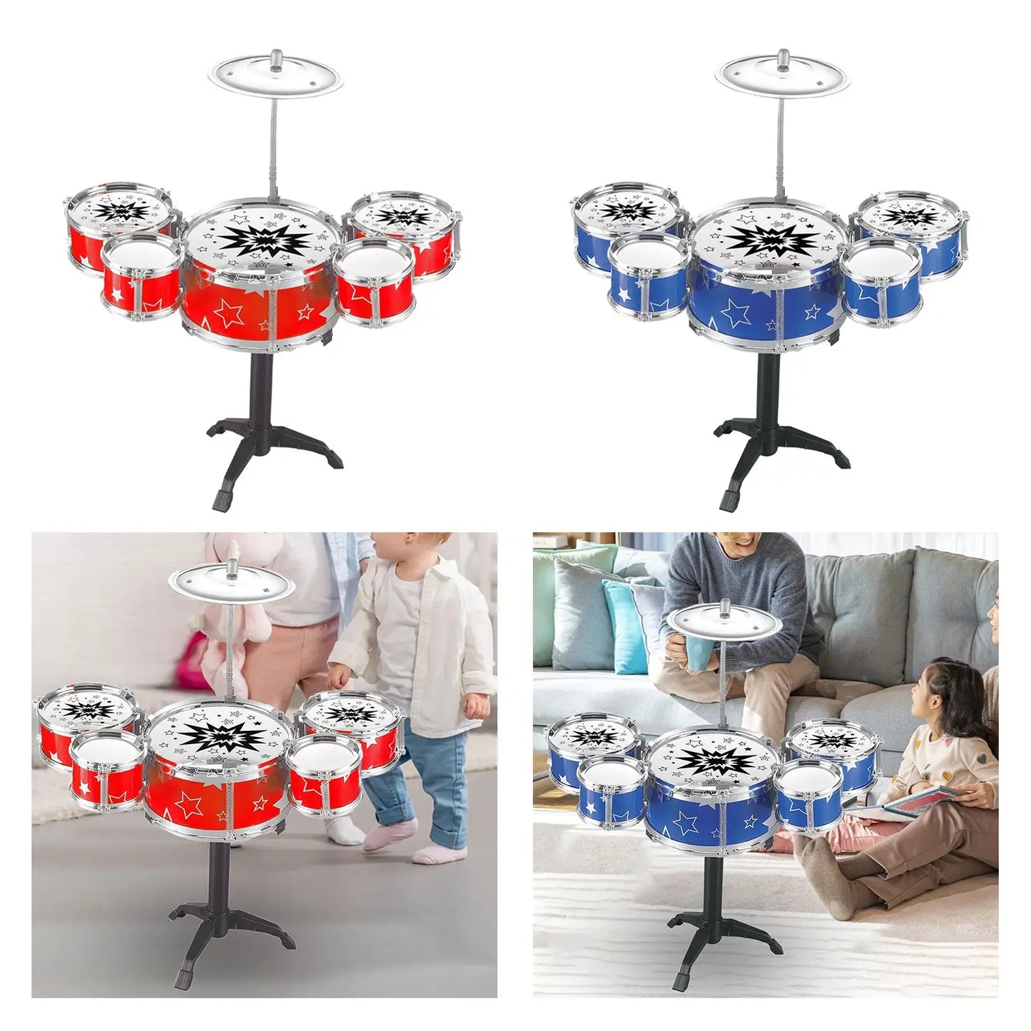 Kids Drum Kits Percussion Developmental Portable for Boys Kids Holiday Gifts