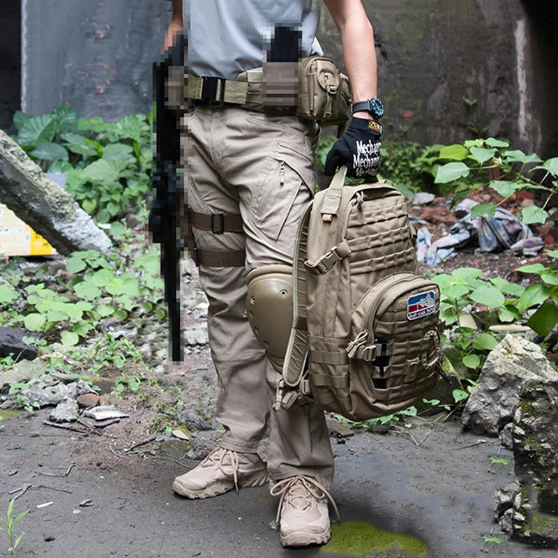 IX9 City Tactical Cargo Pants Men Stretch Cotton Work Military Pants Flexible Outdoor SWAT Army Combat Trousers with 9 Pockets