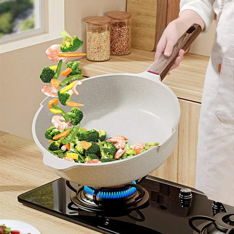 Kitchen Cookware Non-Stick Pan Saucepan Frying Pan Wok Pan Home Steak Skillet Pancake Fried Induction Cooker Gas Stove Special